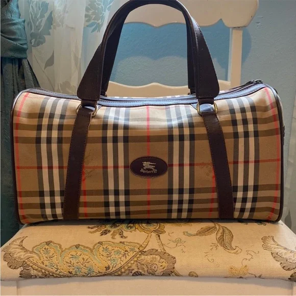 Burberry Burberrys Classic Nova Check Boston Bag Purse Satchel EUC - Picture 6 of 8